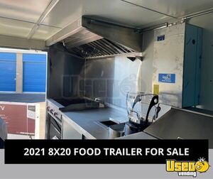 2021 8x20 Kitchen Food Trailer Diamond Plated Aluminum Flooring Arizona for Sale