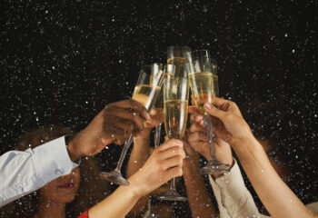 group of people toast for new year