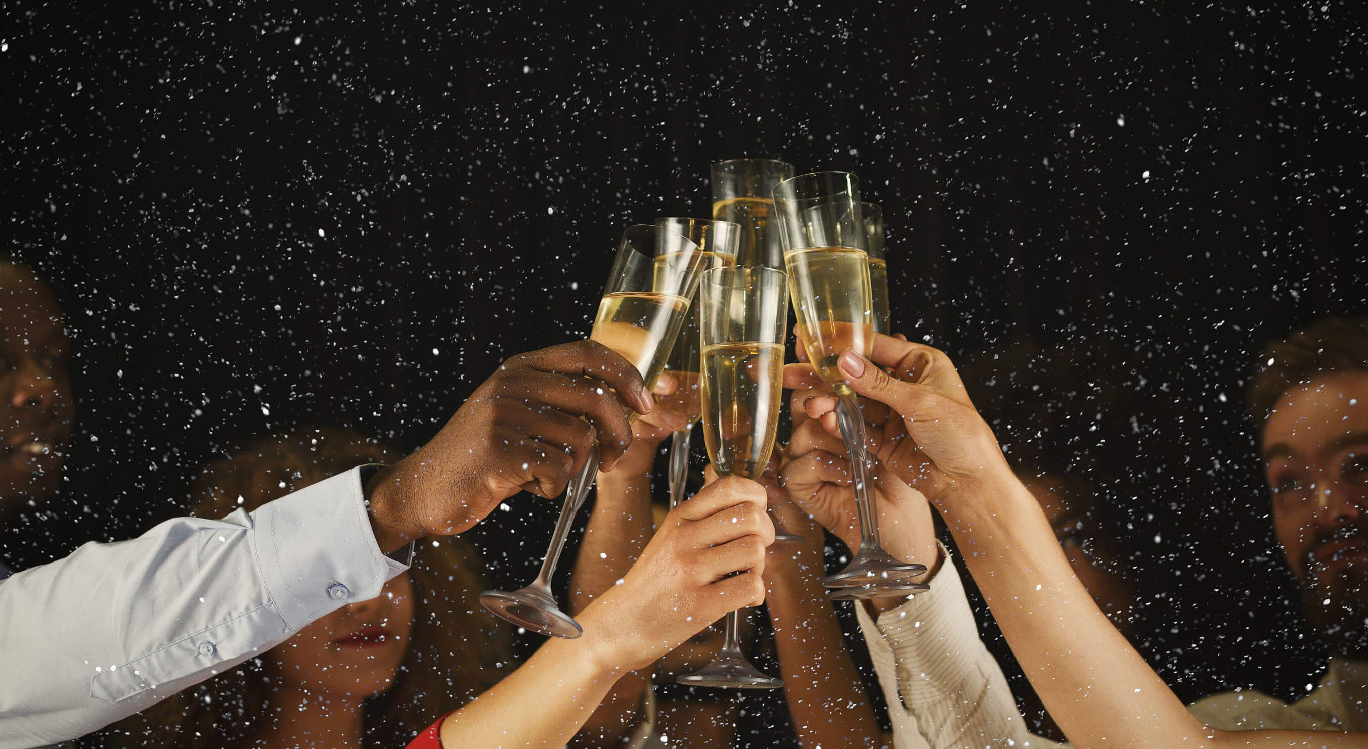 group of people toast for new year