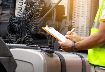 inspector checking parts of a food truck