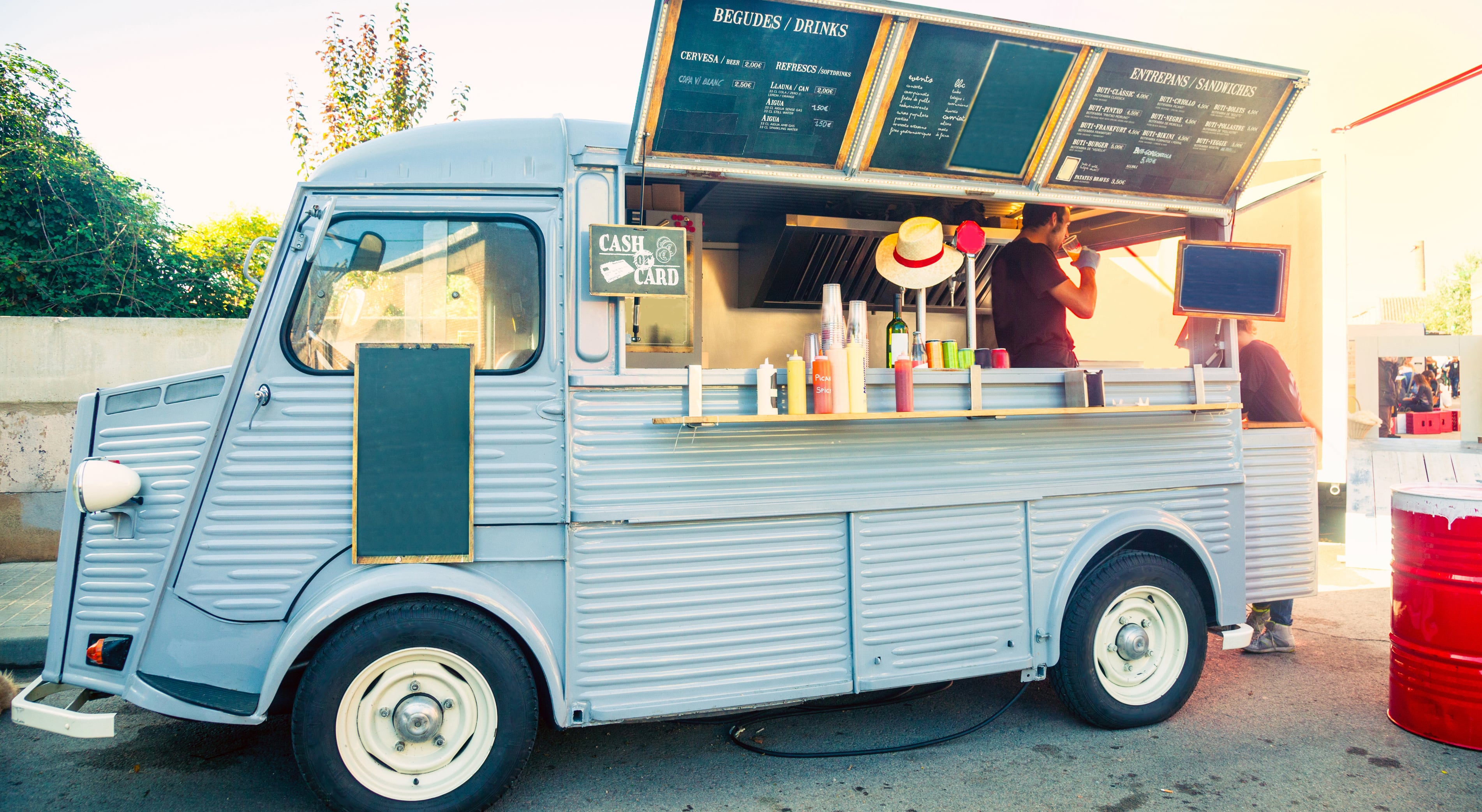 food truck business selling drinks and sandwiches