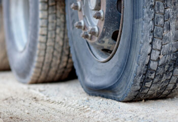 flat tire on a semi trailer