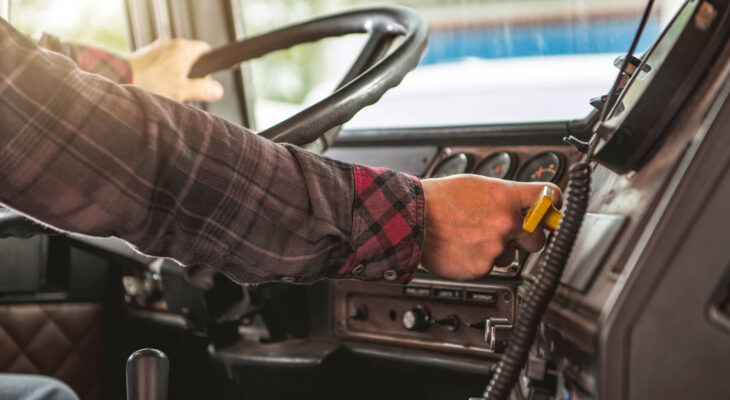 inside of a semi truck