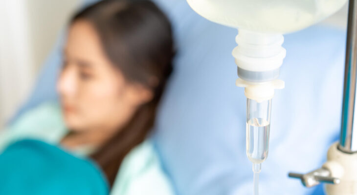 young lady receiving IV therapy at a mobile IV therapy business