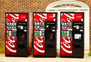 three coke vending