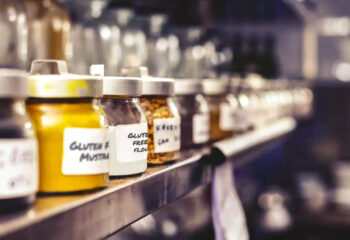 Jars on shelf in a food truck