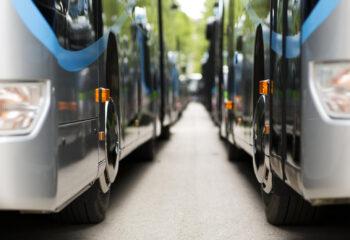 New modern coach buses