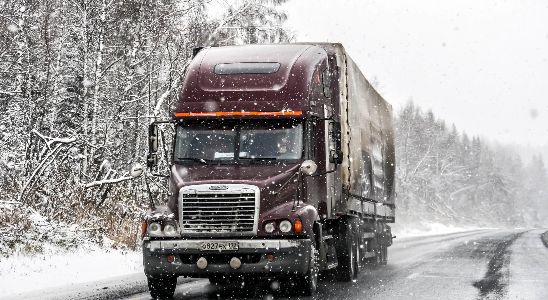 trucking driving on holiday