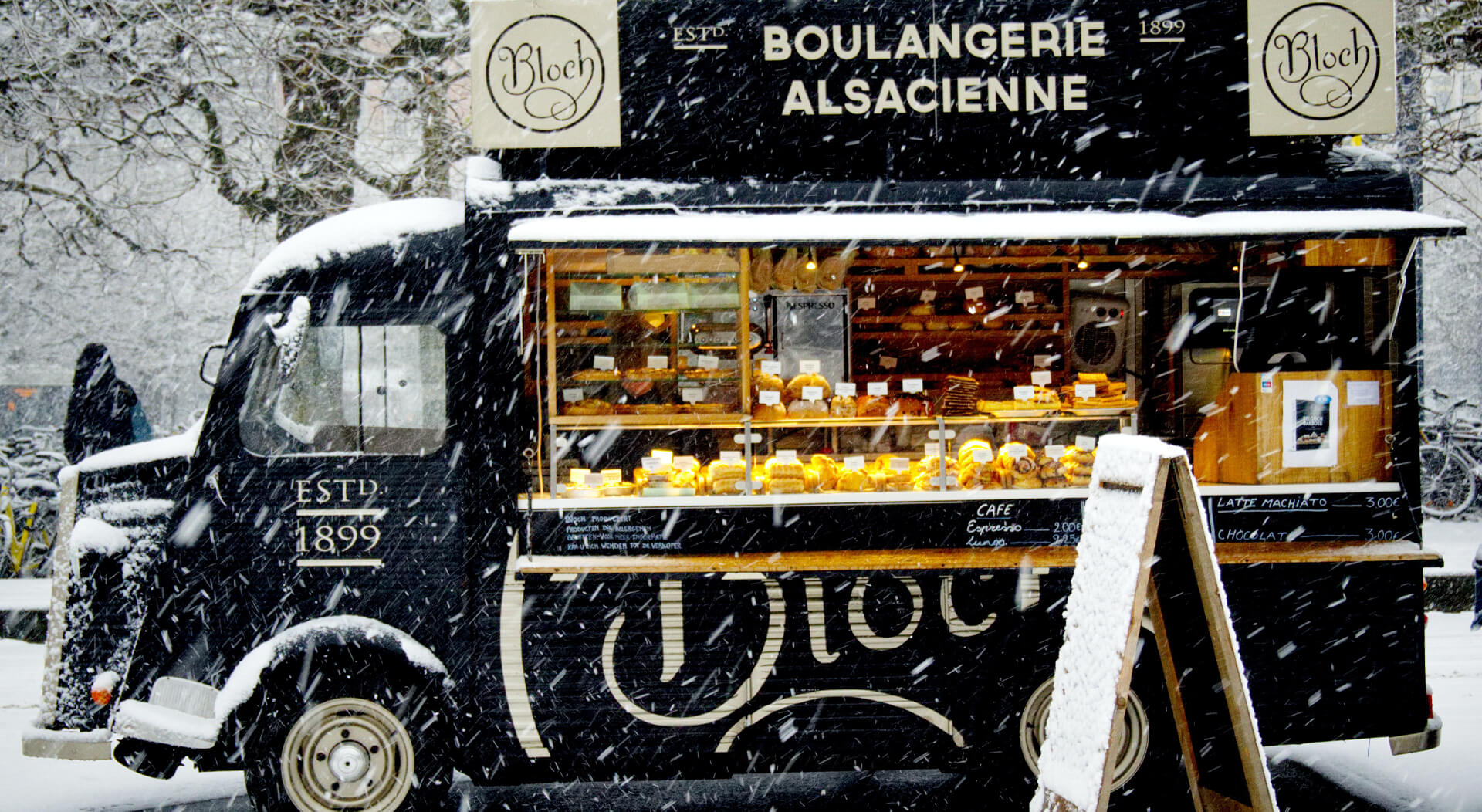 pastry food truck during winter