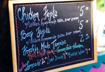 latin american cuisine displayed at a food truck menu