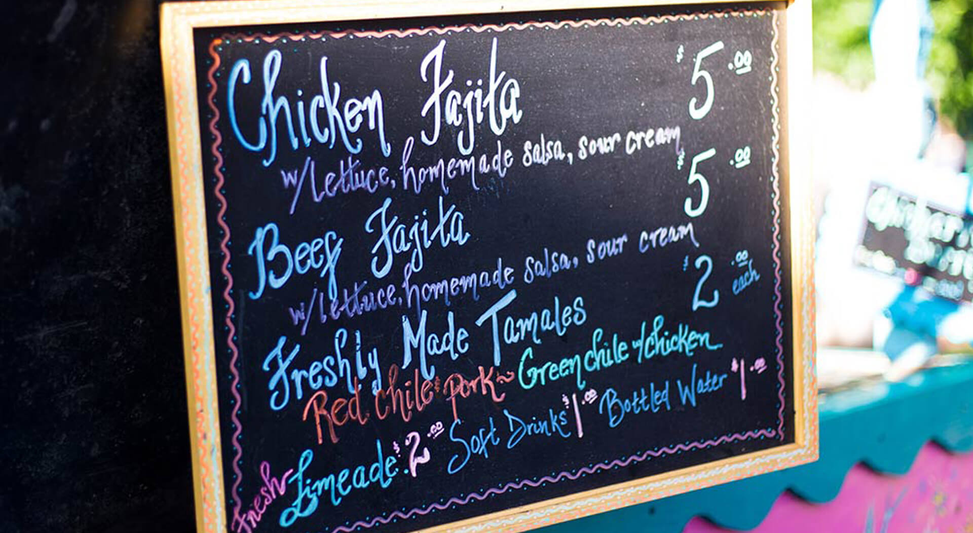 latin american cuisine displayed at a food truck menu