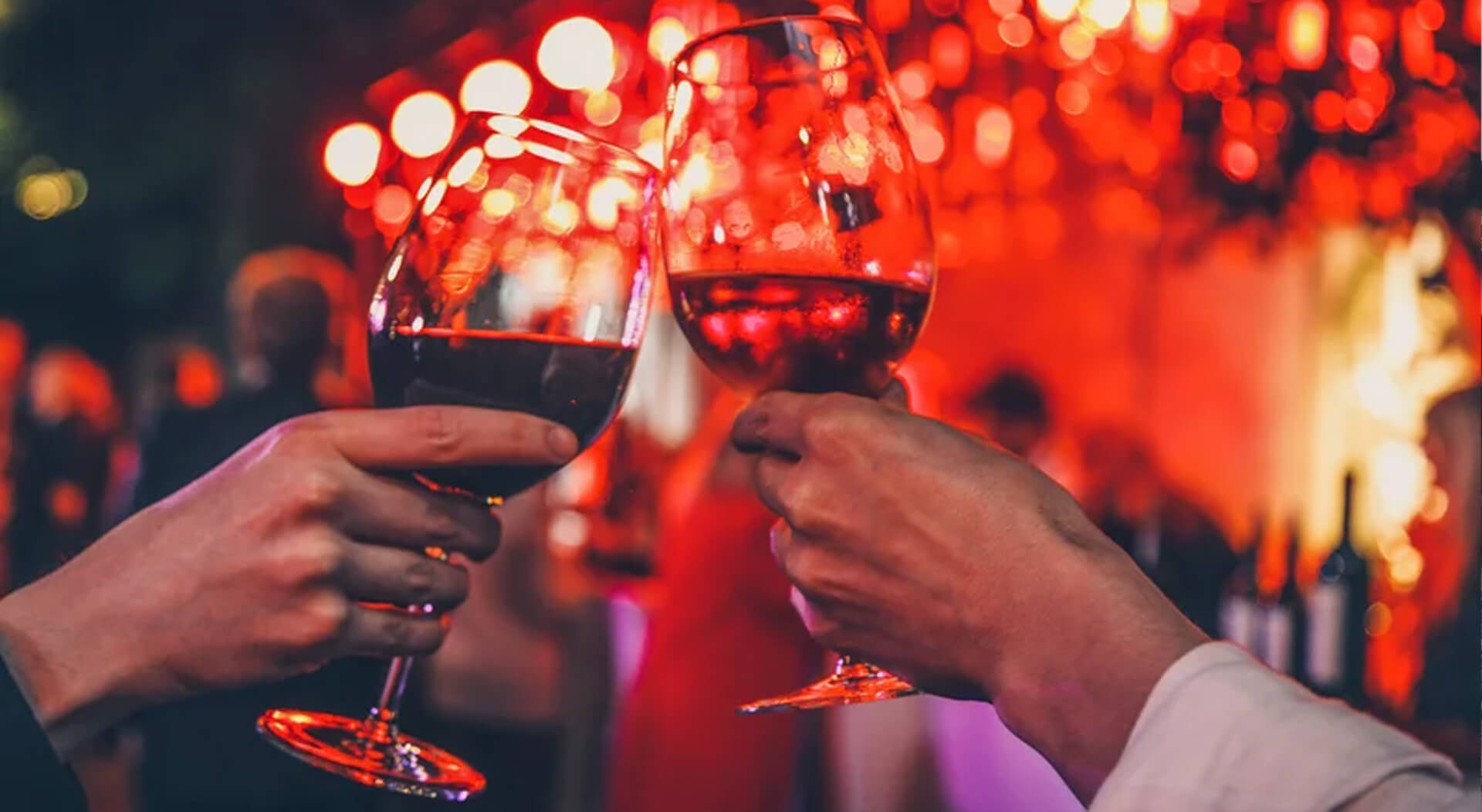 young couple toast at a valentine's party