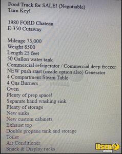 1980 Chateau All-purpose Food Truck Exterior Lighting New York Gas Engine for Sale