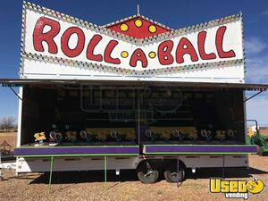 1984 Roll-a-ball Carnival Game Trailer With Marquee Party / Gaming Trailer Cabinets New Mexico for Sale