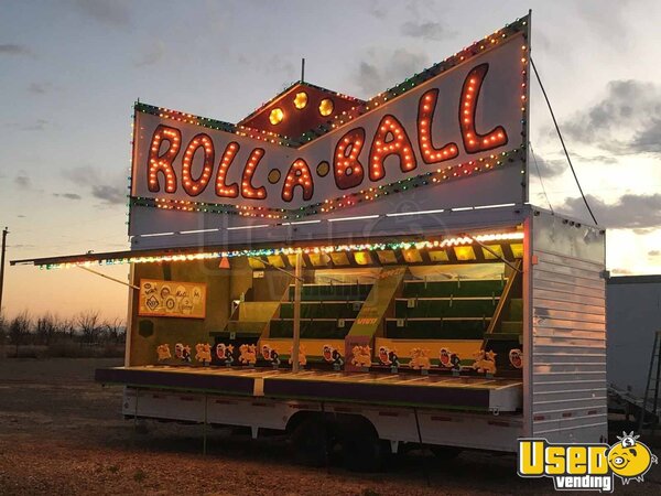 1984 Roll-a-ball Carnival Game Trailer With Marquee Party / Gaming Trailer New Mexico for Sale