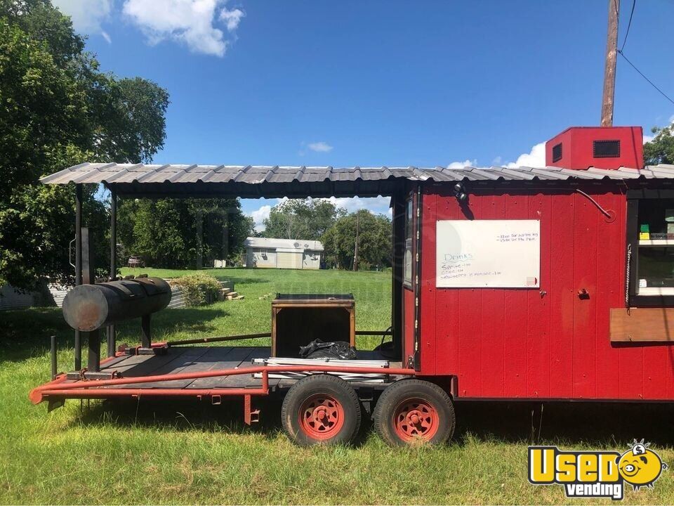 BBQ Pit Rig Home Built Concession Trailer with Porch Mobile Barbecue