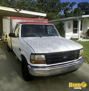 1994 F250 Canteen Truck Lunch Serving Food Truck Florida Gas Engine for Sale