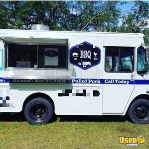 2002 P42 Step Van Barbecue Food Truck Barbecue Food Truck Stainless Steel Wall Covers Florida Diesel Engine for Sale