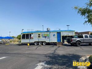 2008 Gooseneck Barbecue Concession Trailer Barbecue Food Trailer Air Conditioning Texas for Sale