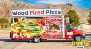 2009 E350 Pizza Food Truck Stainless Steel Wall Covers Texas for Sale