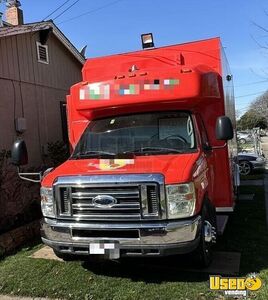 2009 E450 Catering Food Truck Stainless Steel Wall Covers California Gas Engine for Sale