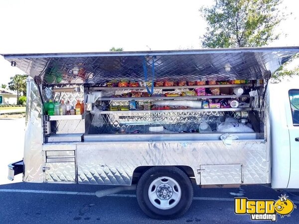 2010 Chevy Silverado Lunch Serving Food Truck Stainless Steel Wall Covers Florida for Sale