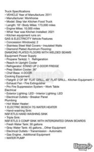 2011 All-purpose Food Truck Propane Tank California Gas Engine for Sale