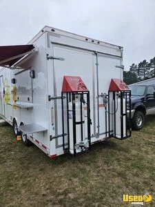 2014 Gooseneck Kitchen Food Trailer Stainless Steel Wall Covers Wisconsin for Sale