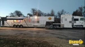 2015 M&r Custom Concession Trailer Barbecue Food Trailer Air Conditioning Kansas Diesel Engine for Sale