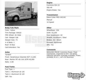 2015 Prostar International Semi Truck 5 Oklahoma for Sale