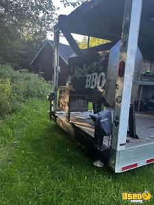 2015 Tri-axle Barbecue Concession Trailer Barbecue Food Trailer Stainless Steel Wall Covers Maine for Sale