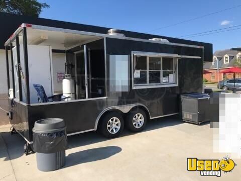 2016 Covered Wagon Concessions Smoker Porch Kitchen Food Trailer Concession Window North Carolina for Sale