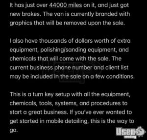 2016 Metris Auto Detailing Trailer / Truck Exterior Lighting Washington Gas Engine for Sale