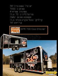 2016 Step Van Bbq Kitchen Food Truck + Trailer Barbecue Food Truck Spare Tire Alberta Diesel Engine for Sale