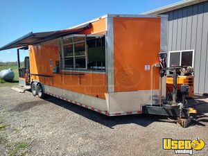 2017 28' V-nose Barbecue Food Trailer Air Conditioning Wisconsin for Sale