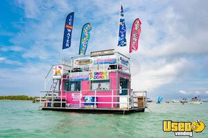 2017 Ice Cream And Snow Cone Concession Pontoon Boat Ice Cream Truck Florida Gas Engine for Sale