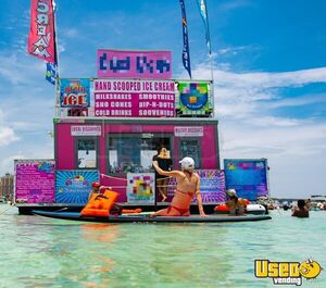 2017 Ice Cream And Snow Cone Concession Pontoon Boat Ice Cream Truck Generator Florida Gas Engine for Sale