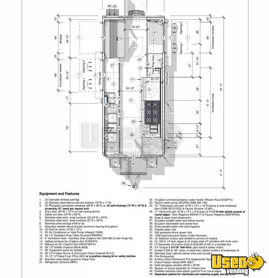 2018 8' x 18' Custom Mobile Kitchen Food Concession Trailer for