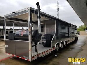 2018 Quest Barbecue Concession Trailer Barbecue Food Trailer Air Conditioning Texas for Sale