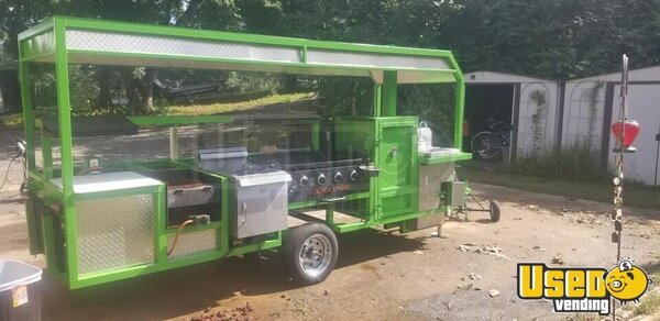 2019 Green Food Vending Concession Cart Open Bbq Smoker Trailer Georgia for Sale
