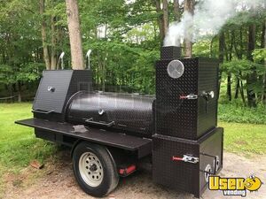 2020 8.5 X 22 Black Out Barbecue Food Trailer Diamond Plated Aluminum Flooring New York for Sale