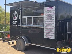 2021 Black 7 X 12 Concession Food Trailer Kitchen Food Trailer Cabinets Arizona for Sale