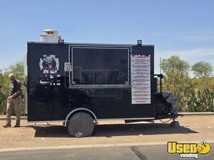 2021 Black 7 X 12 Concession Food Trailer Kitchen Food Trailer Stainless Steel Wall Covers Arizona for Sale