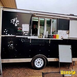 2021 Black Kitchen Food Trailer Air Conditioning Oklahoma for Sale