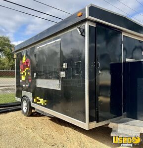 2021 Black Kitchen Food Trailer Air Conditioning Texas for Sale