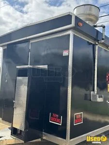 2021 Black Kitchen Food Trailer Stainless Steel Wall Covers Texas for Sale