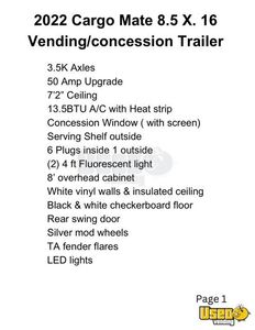 2022 Cargo-mate Beverage - Coffee Trailer Gray Water Tank Texas for Sale