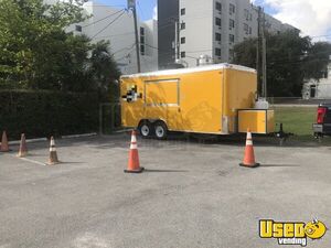 2022 Concession Trailer Kitchen Food Trailer Diamond Plated Aluminum Flooring Florida for Sale