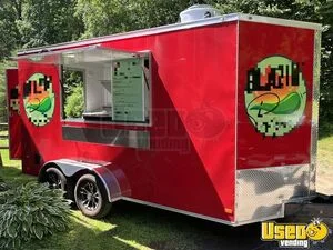 2022 7' x 16' Kitchen Food Concession Trailer with Fire Suppression System for Sale in Connecticut!