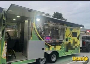 2022 8.5' x 16' Barbecue Food Concession Trailer with Fire Suppression & Porch for Sale in Georgia!